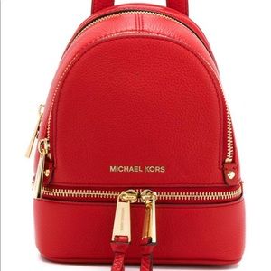 Red Michael Kors Backpack